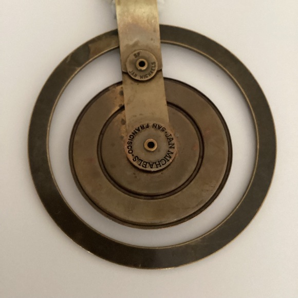 Vintage Jan Michaels San Francisco Necklace Signed Howlite Beaded Chain Brass - Picture 4 of 11